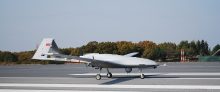 Bayraktar TB2 unmanned combat aerial vehicle on a runway
