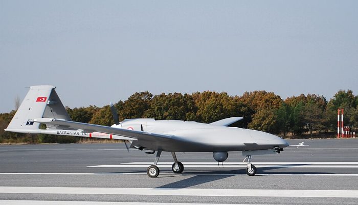 Bayraktar TB2 unmanned combat aerial vehicle on a runway