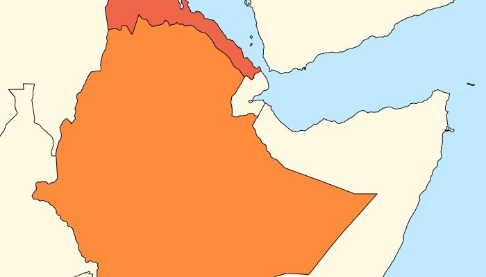 Map of Ethiopia and Eritrea
