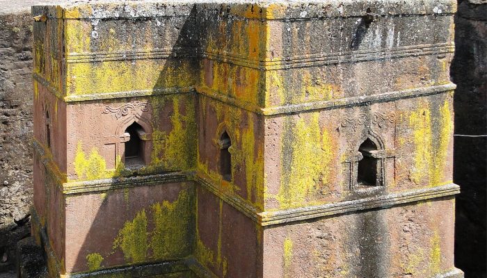 Rock-hewn Bete Giyorgis church in Lalibela, Amhara Region, Ethiopia