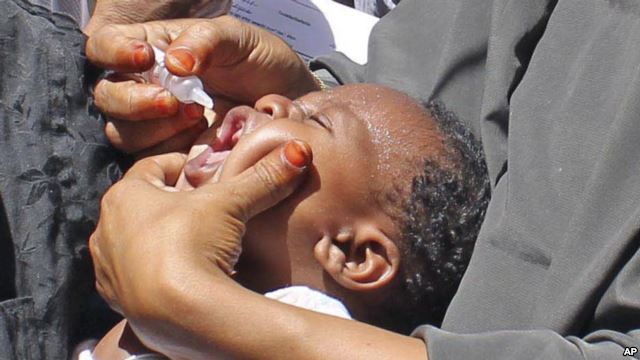 A child being Vaccinated against Polio