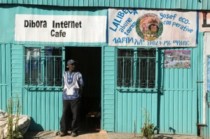 Ethiopia, Amhara Region, holy city of Lalibela, cyber cafe