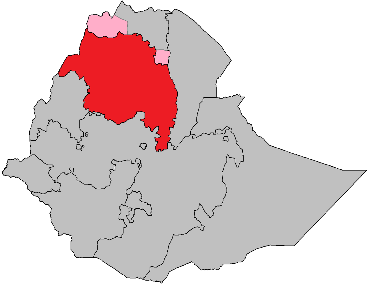 Map of Amhara Region