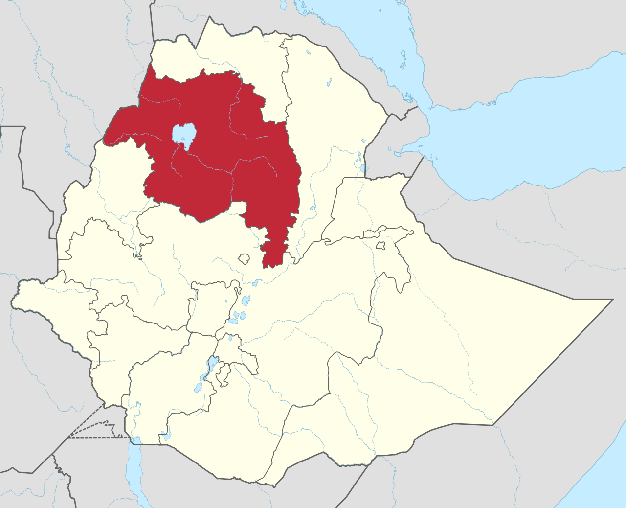 Location of the Amhara Region in Ethiopia